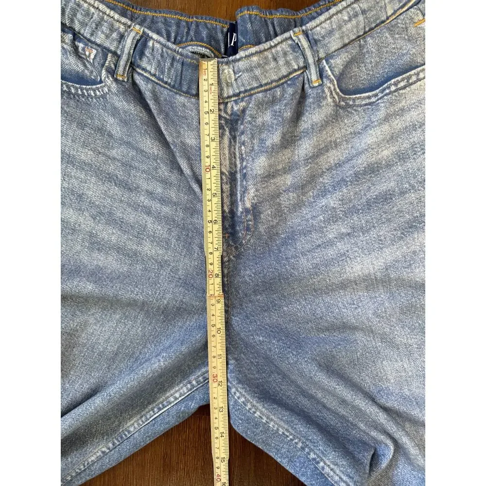 Gap Printed Baggy Sweatpant Jeans Light Wash Sz L PET Casual Comfort Minimalist